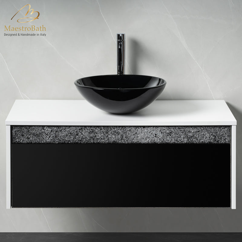 Alba 40" Vanity Set | White and Black