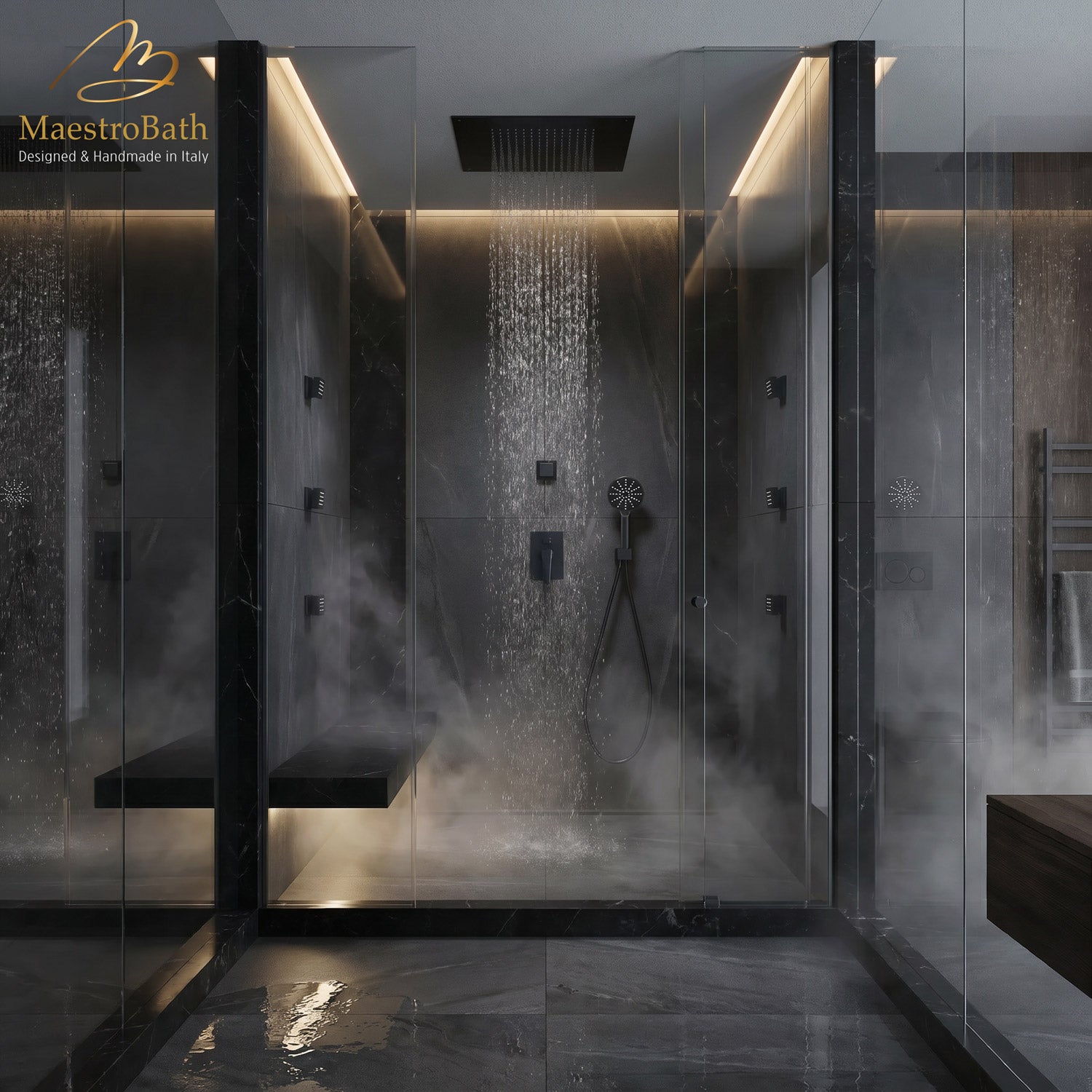 Onyx Complete Shower Set | Black