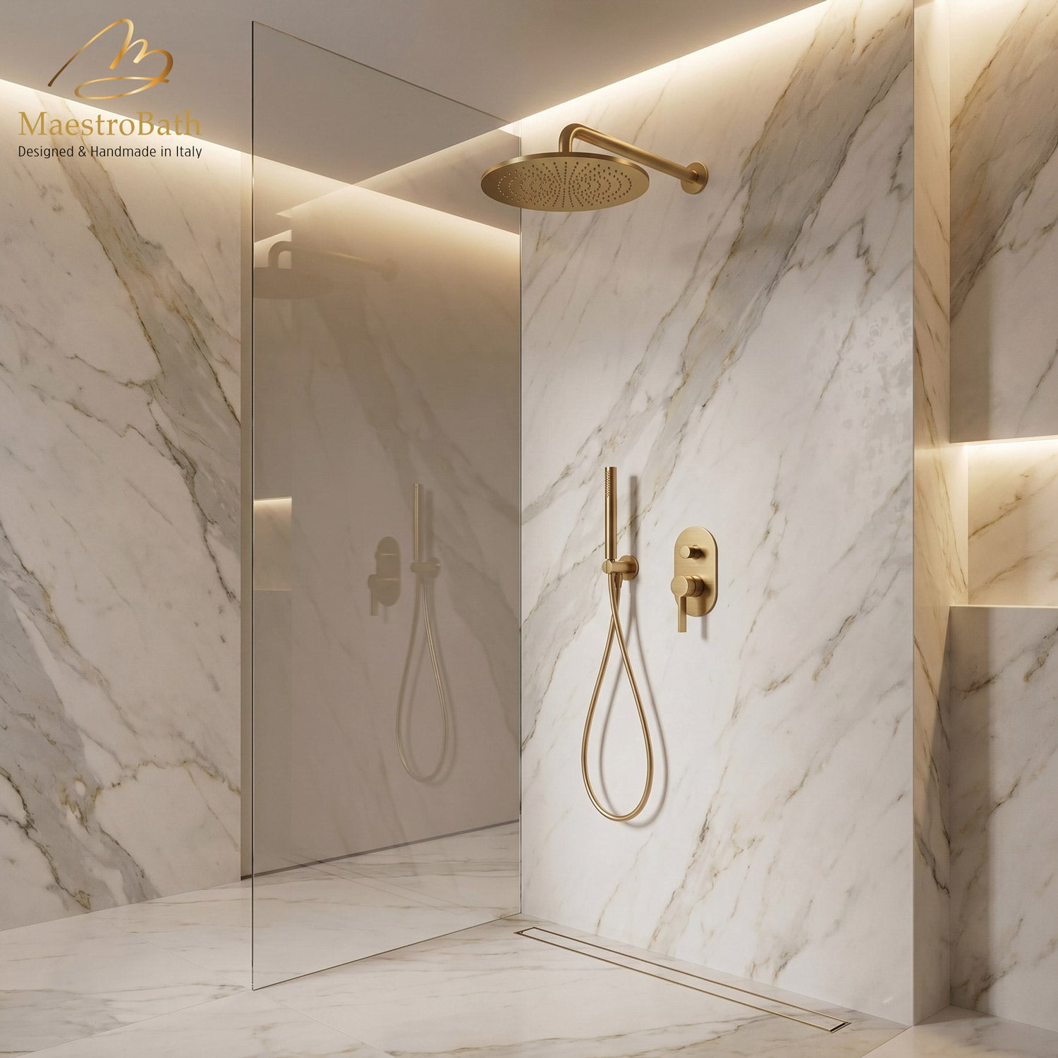 Mooi Complete Shower Set #color_brushed gold