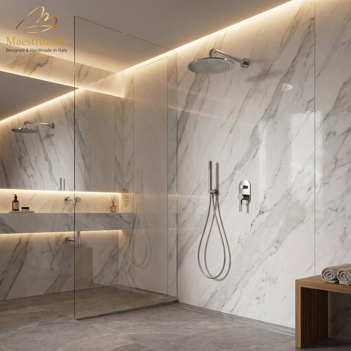 Mooi Complete Shower Set #color_polished chrome