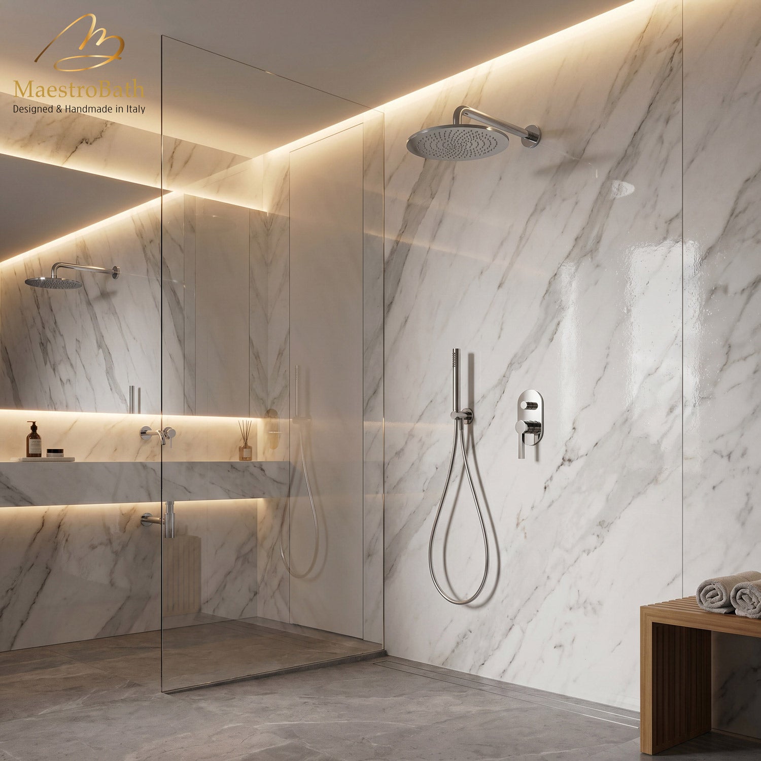 Mooi Complete Shower Set #color_polished chrome