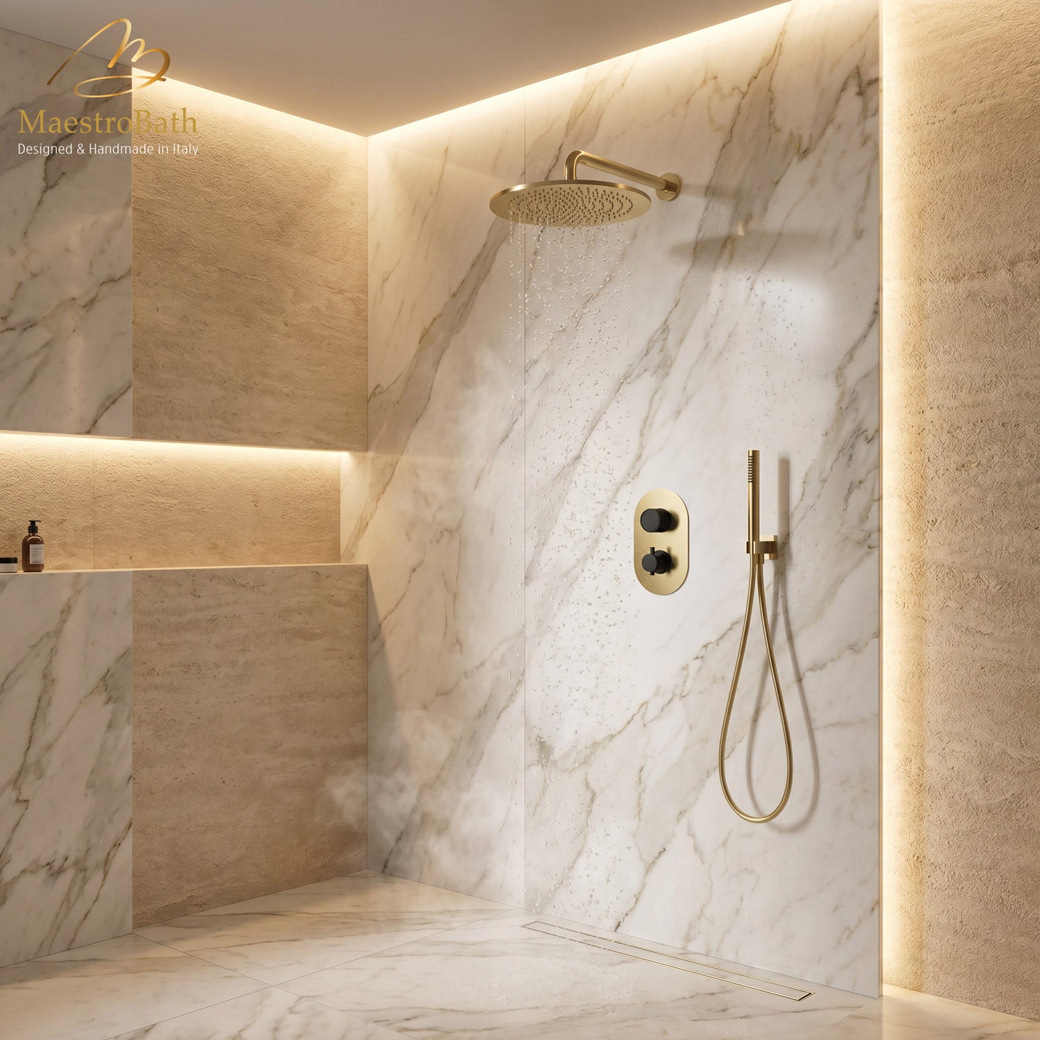 Primo Complete Shower Set #color_gold and black
