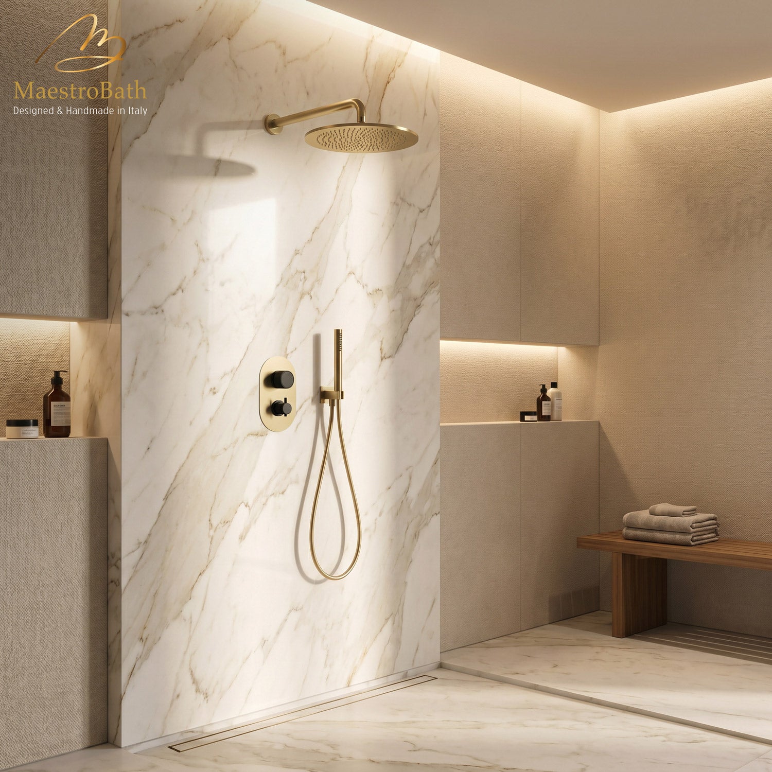 Primo Complete Shower Set #color_gold and black