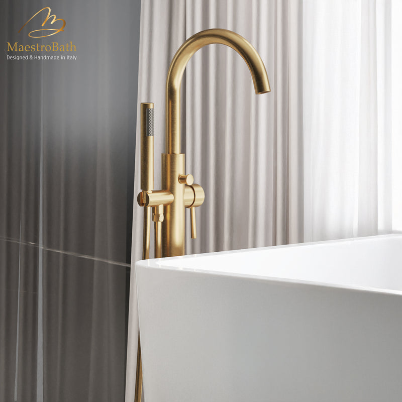 Mini Star Free Standing Tub Filler | Bronze