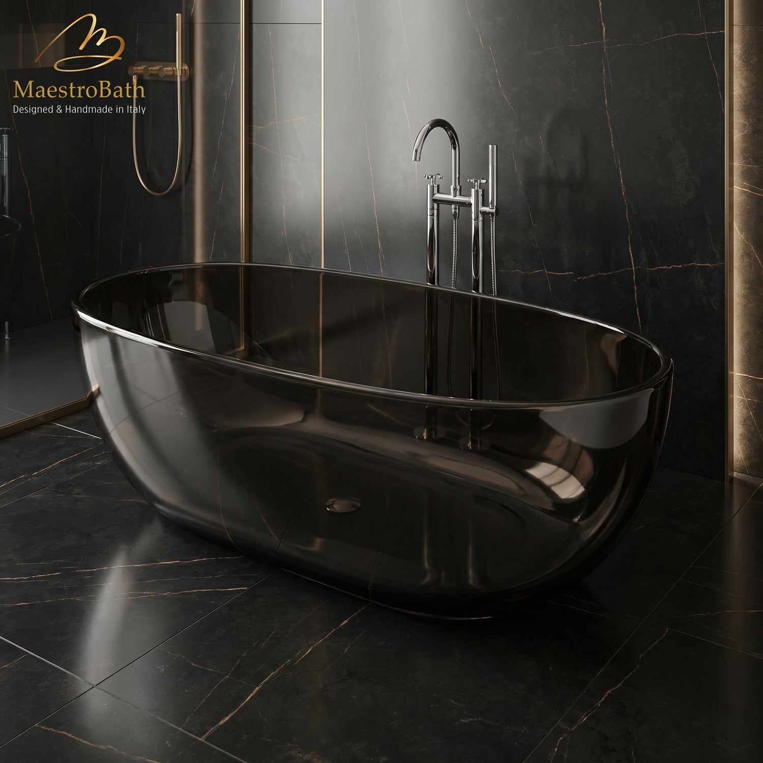 AURELIA Freestanding Bathtub | Translucent Dark Fumè