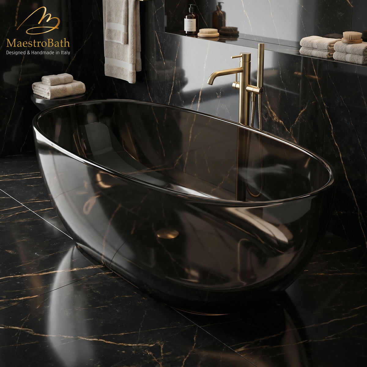 Freestanding bathtub, 66.5 inch long by 34.2 inch wide and 21 inch high