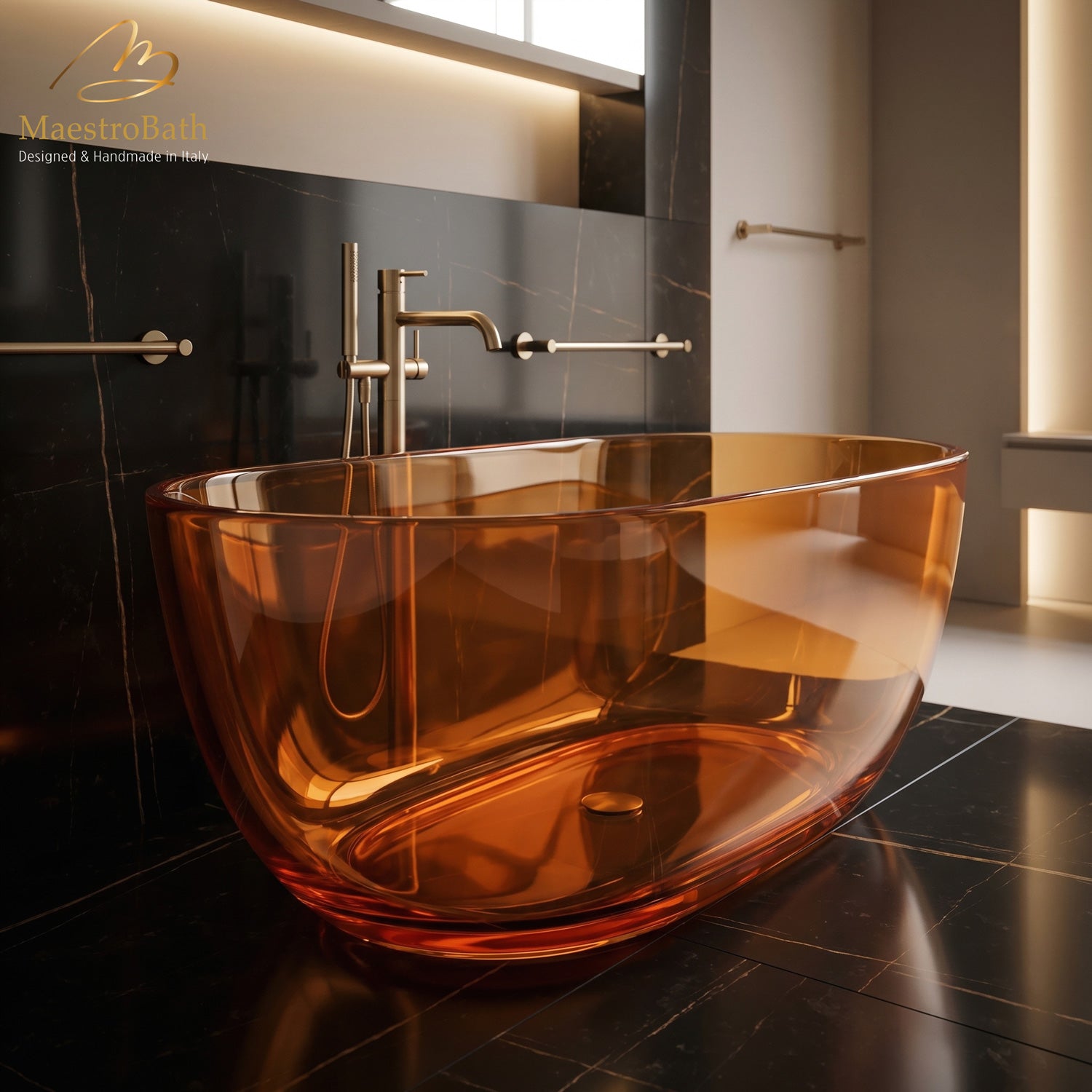 AURELIA Freestanding Bathtub | Translucent Orange Cognac