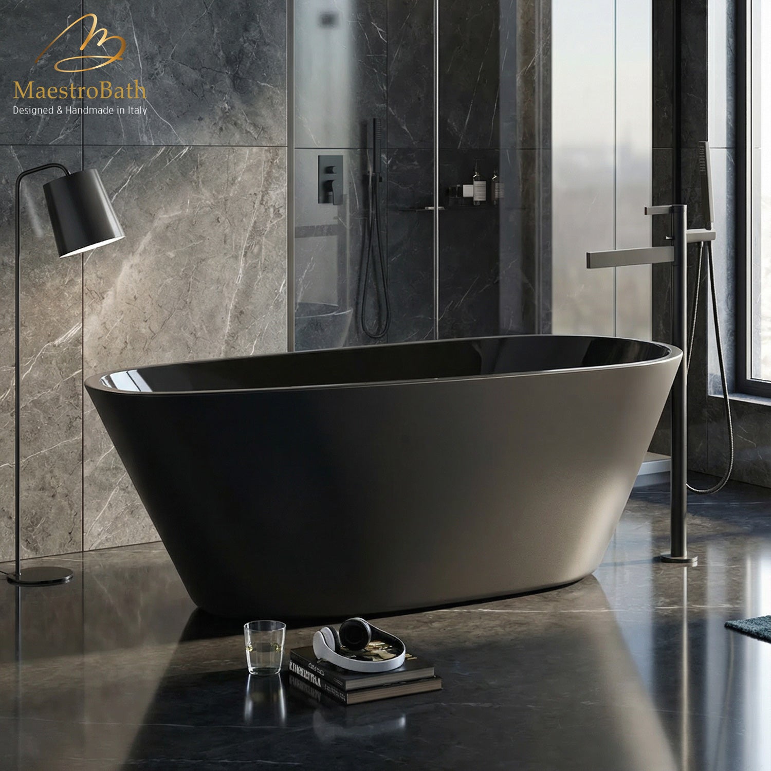 Sophia Luxury Freestanding Bathtub | Black