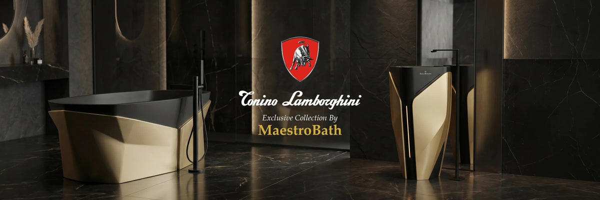 Tonino Lamborghini bathroom collection at MaestroBath, Italian designer sinks and faucets