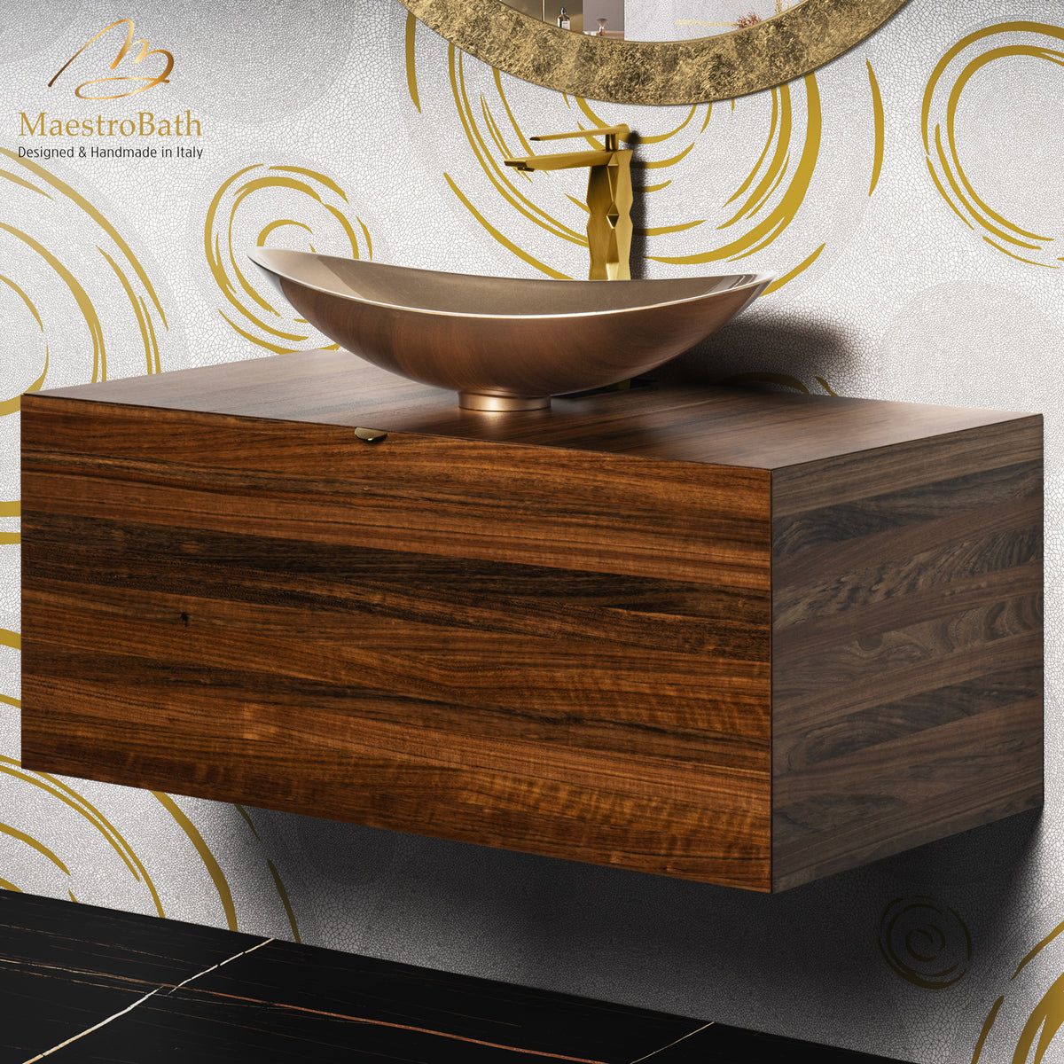 Wood bathroom vanity, made of solid wood #Size_40"
