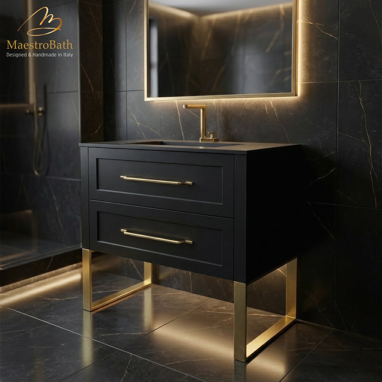 Antico 80 Bathroom Vanity | Black #color_black