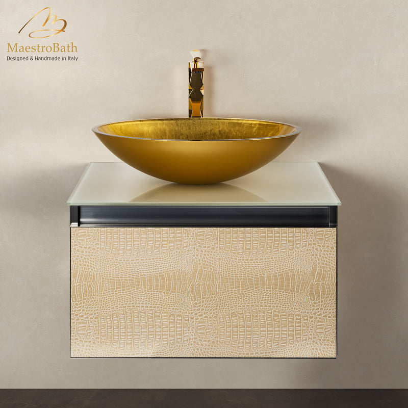 Luxury Crocodile Bathroom Vanity | Light Crocodile