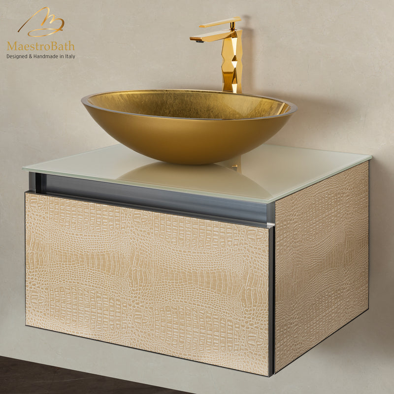 Luxury Crocodile Bathroom Vanity | Light Crocodile