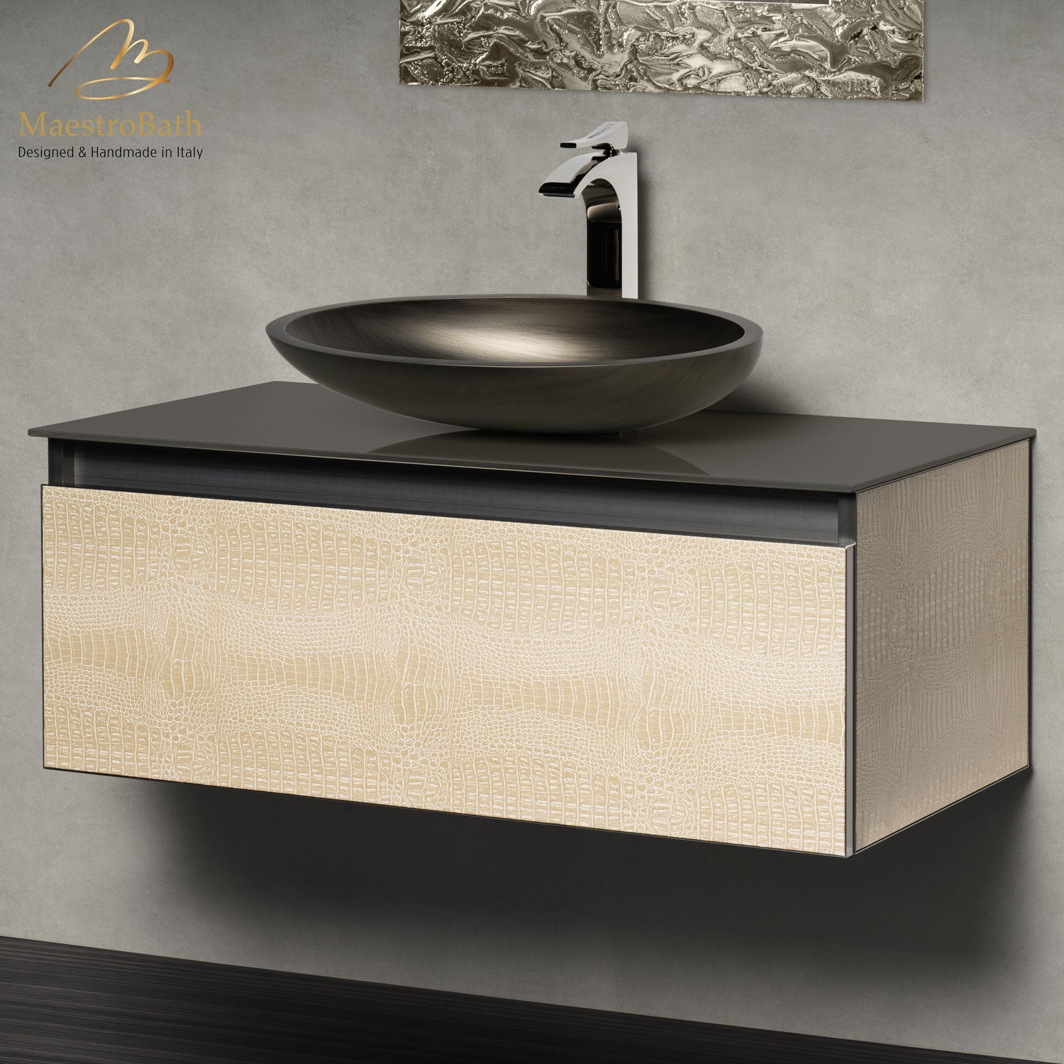 Luxury Crocodile Bathroom Vanity | Light Crocodile #Size_36"