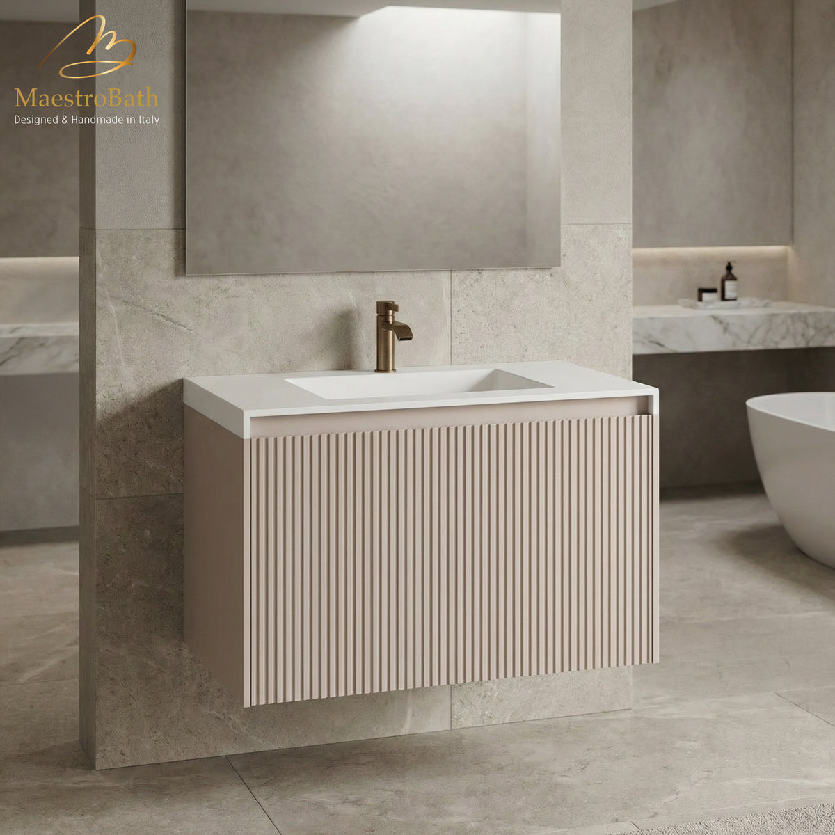 Contemporary Fluting Cashmere Vanity #Size_32"