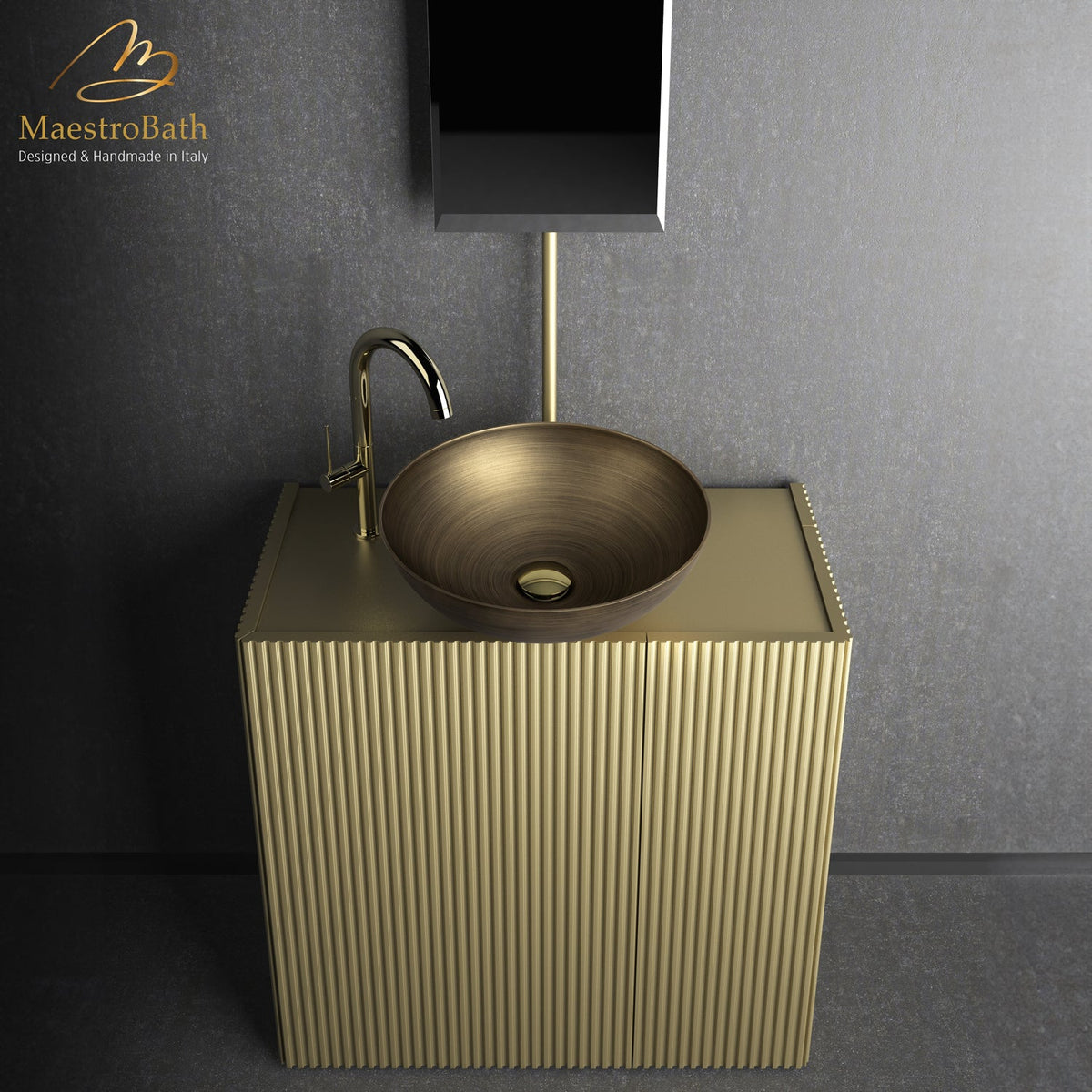 Gloria Luxury Bathroom Vanity and Integrated Mirror vanity and sink set #color_gold