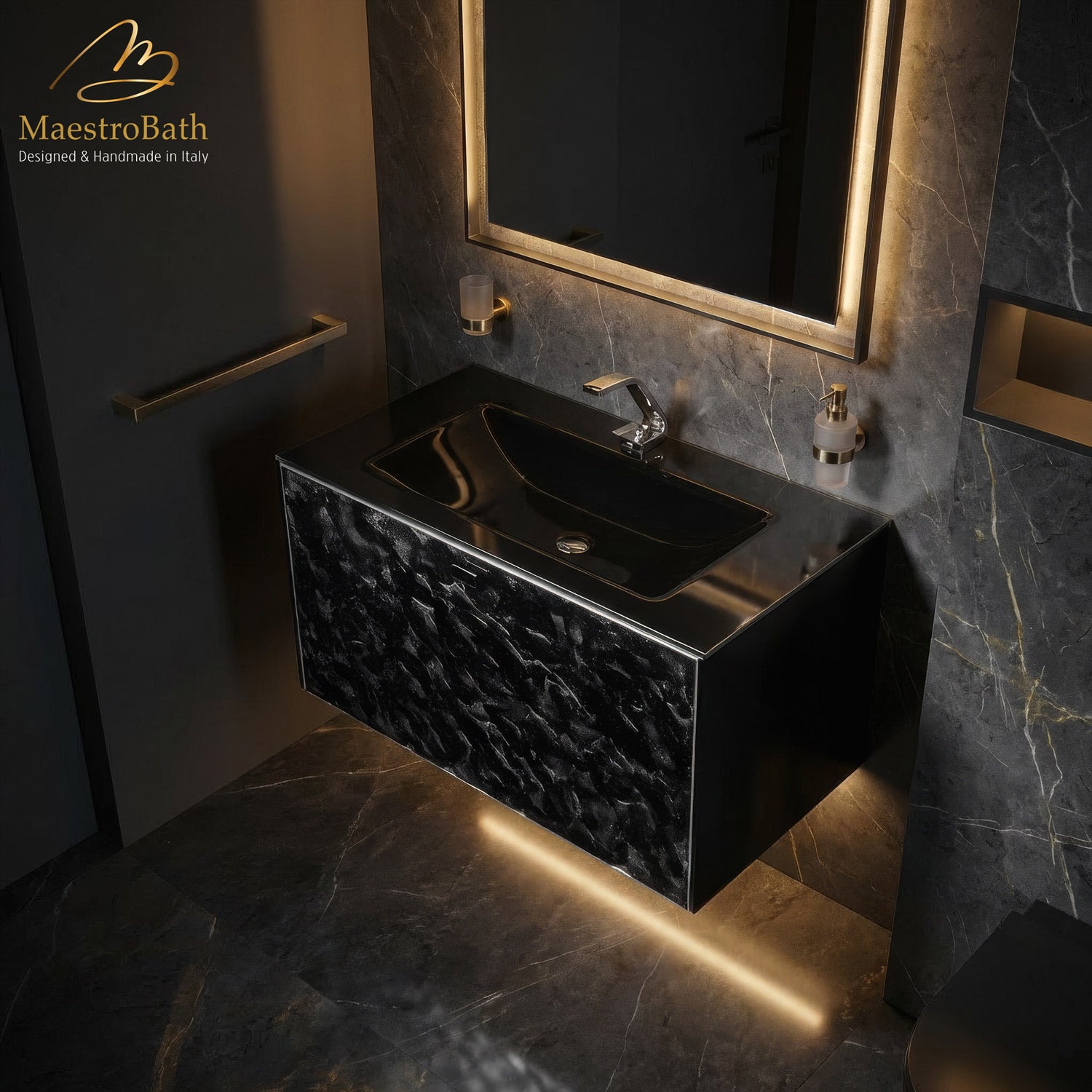 Luxury Murano Crystal Wallmount Bathroom Vanity #Size_32"