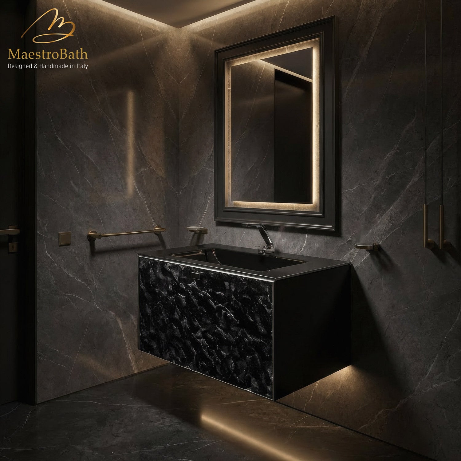 Luxury Murano Crystal Wallmount Bathroom Vanity #Size_32"