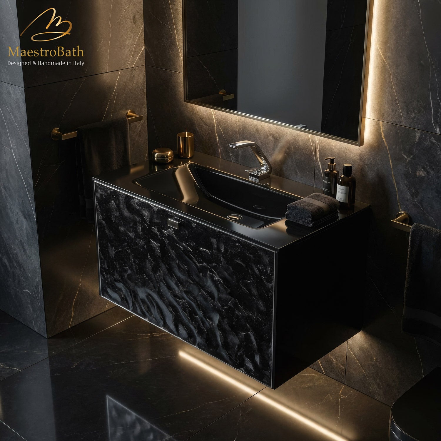 Luxury Murano Crystal Wallmount Bathroom Vanity #Size_32"