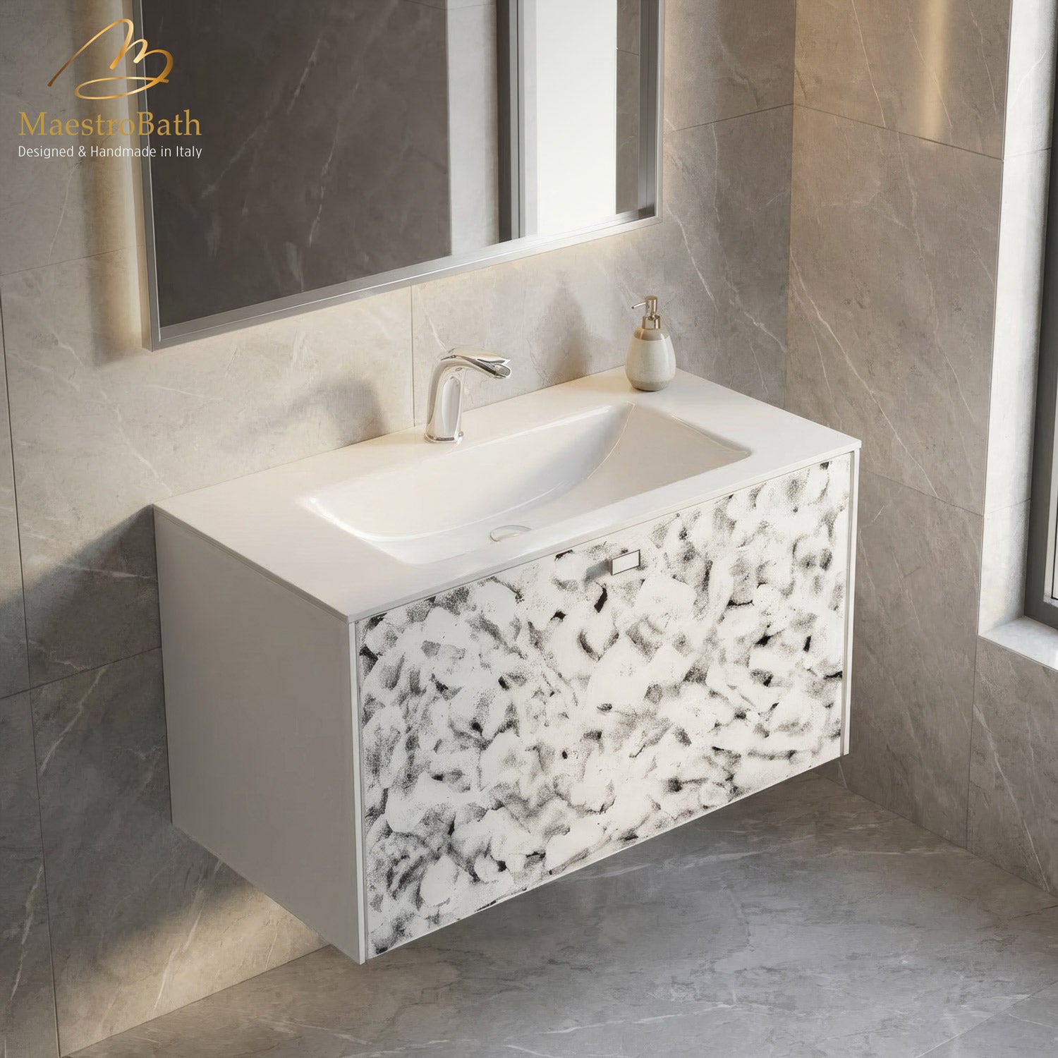 Luxury Murano Crystal Wallmount Bathroom Vanity #Size_32"