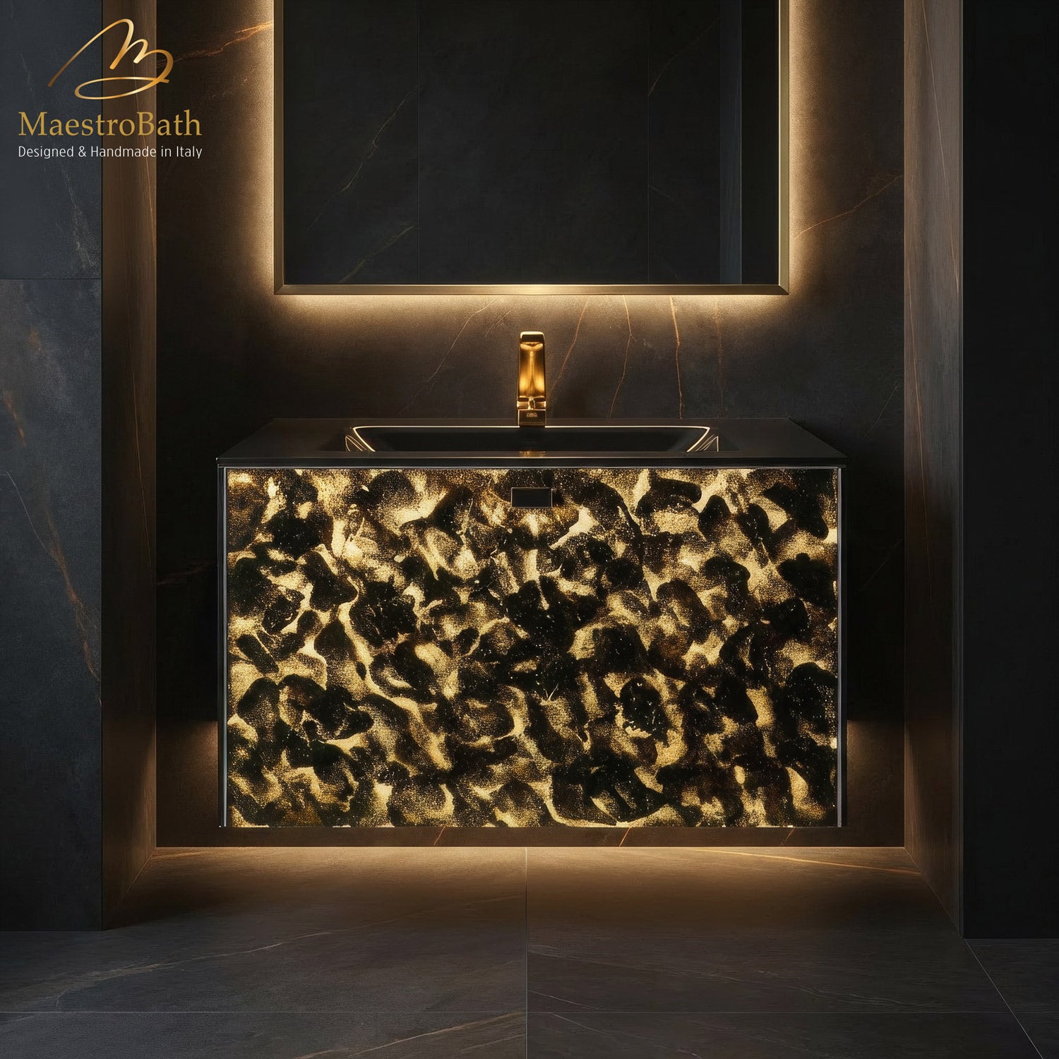 Luxury Murano Crystal Wallmount Bathroom Vanity #Size_32"