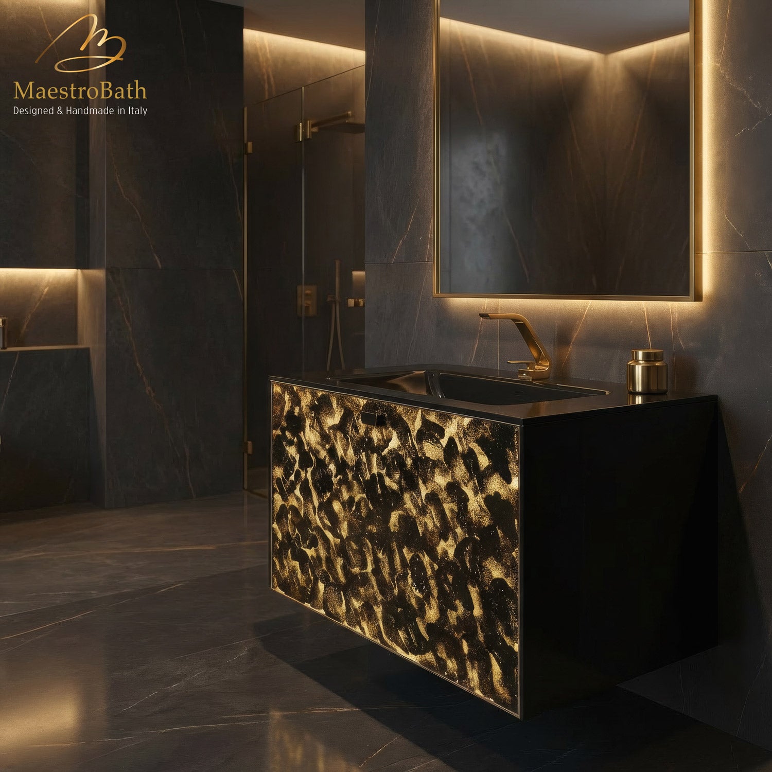 Luxury Murano Crystal Wallmount Bathroom Vanity #Size_32"