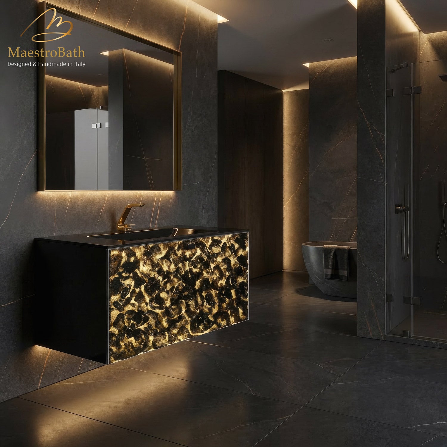 Luxury Murano Crystal Wallmount Bathroom Vanity #Size_32"