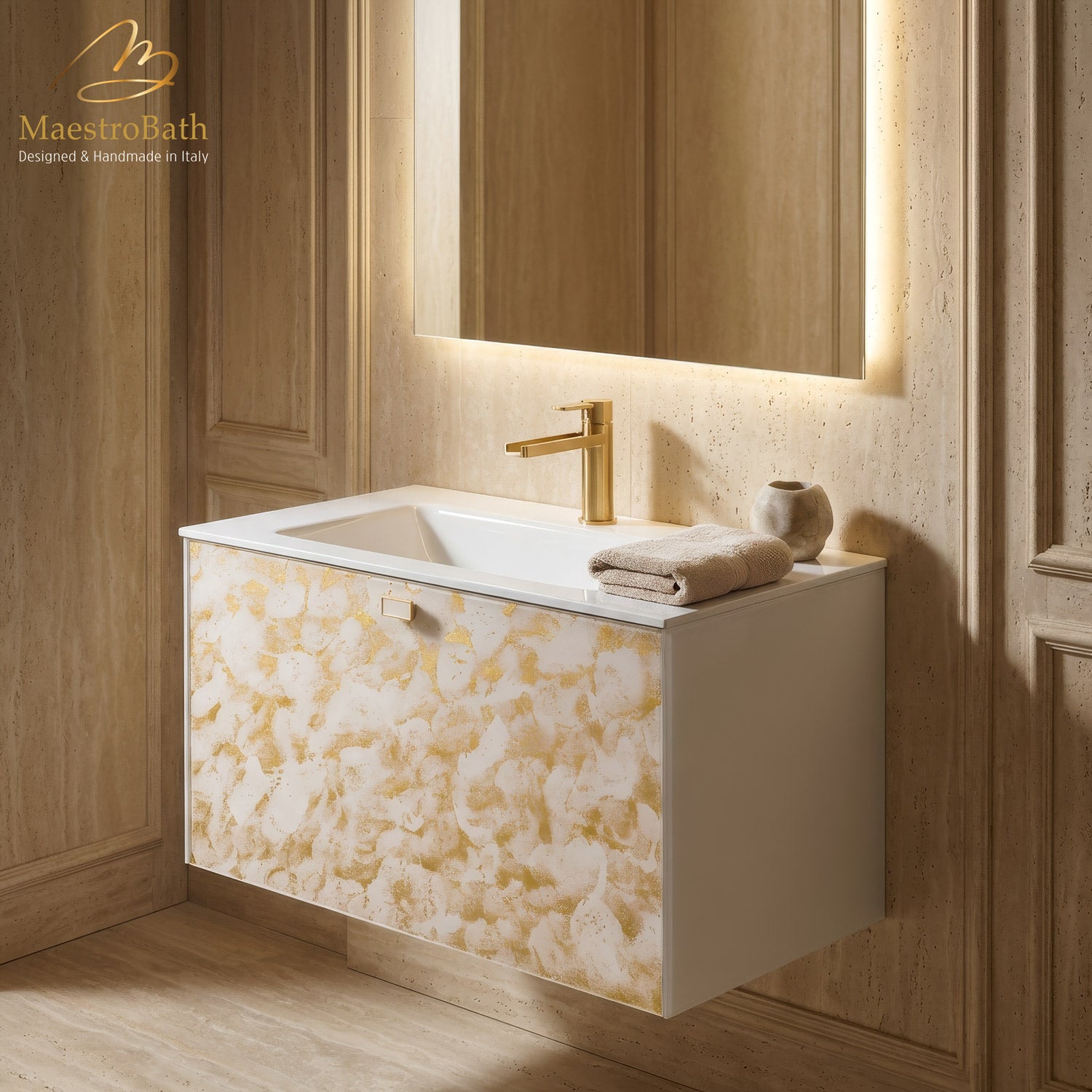 Luxury Murano Crystal Wallmount Bathroom Vanity #Size_32"