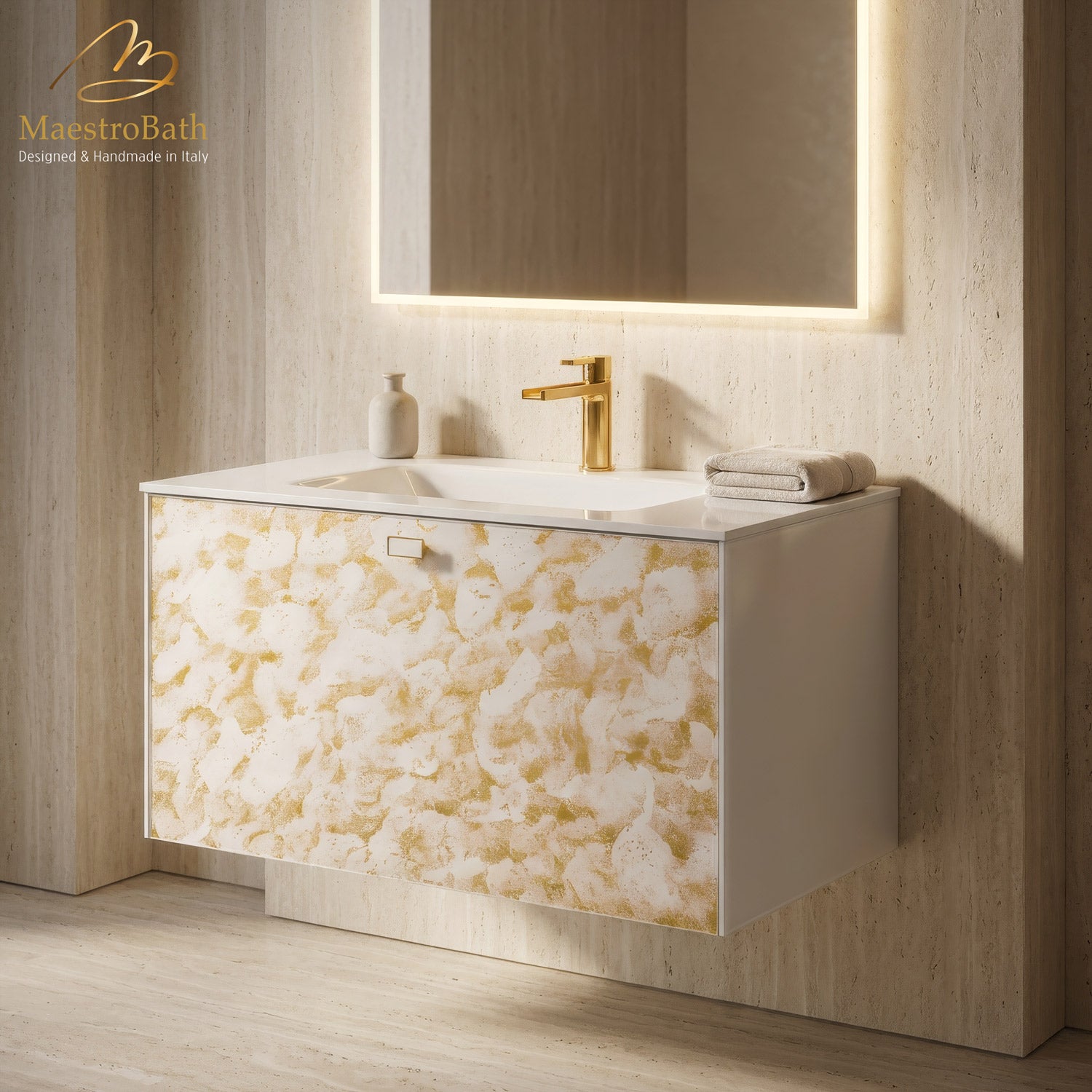 Luxury Murano Crystal Wallmount Bathroom Vanity #Size_32"
