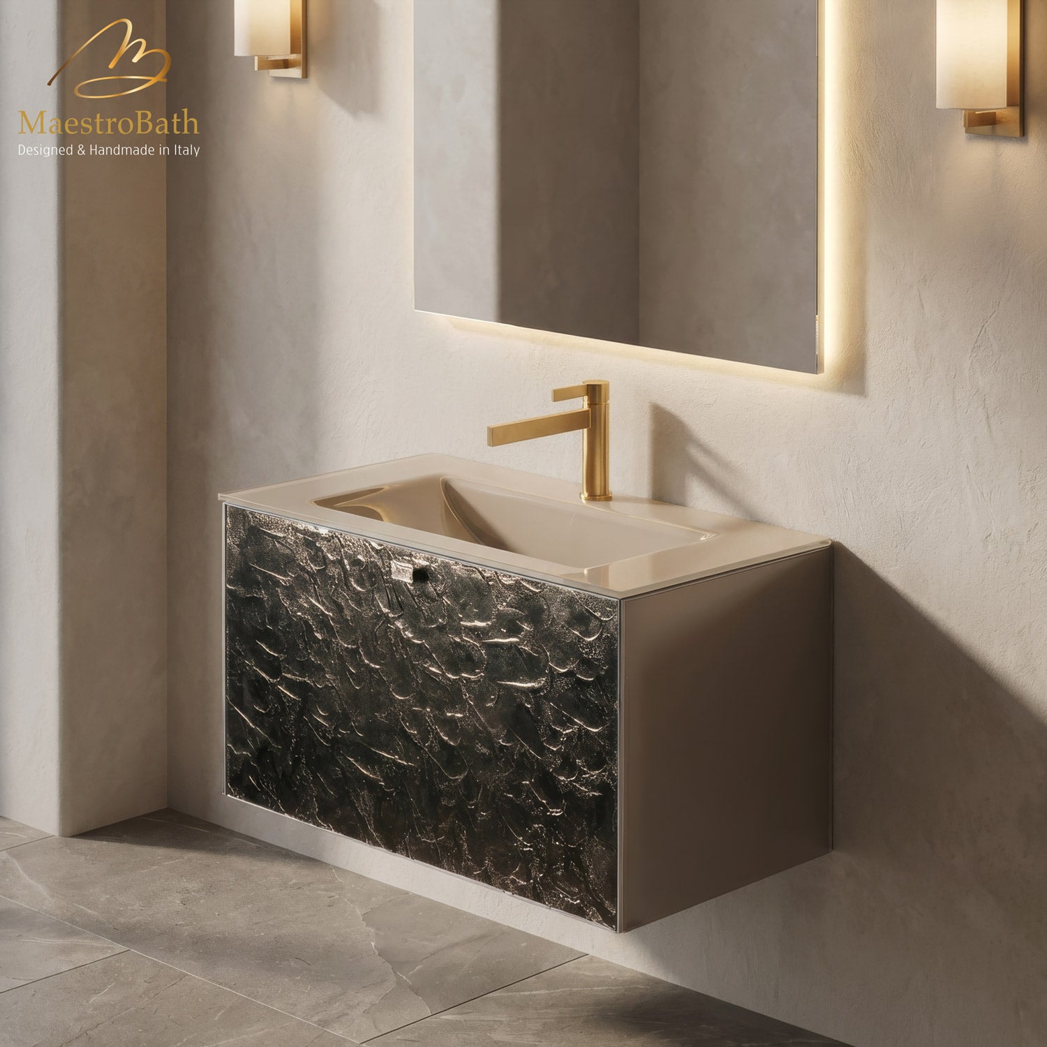 Luxury Murano Crystal Wallmount Bathroom Vanity #Size_32"