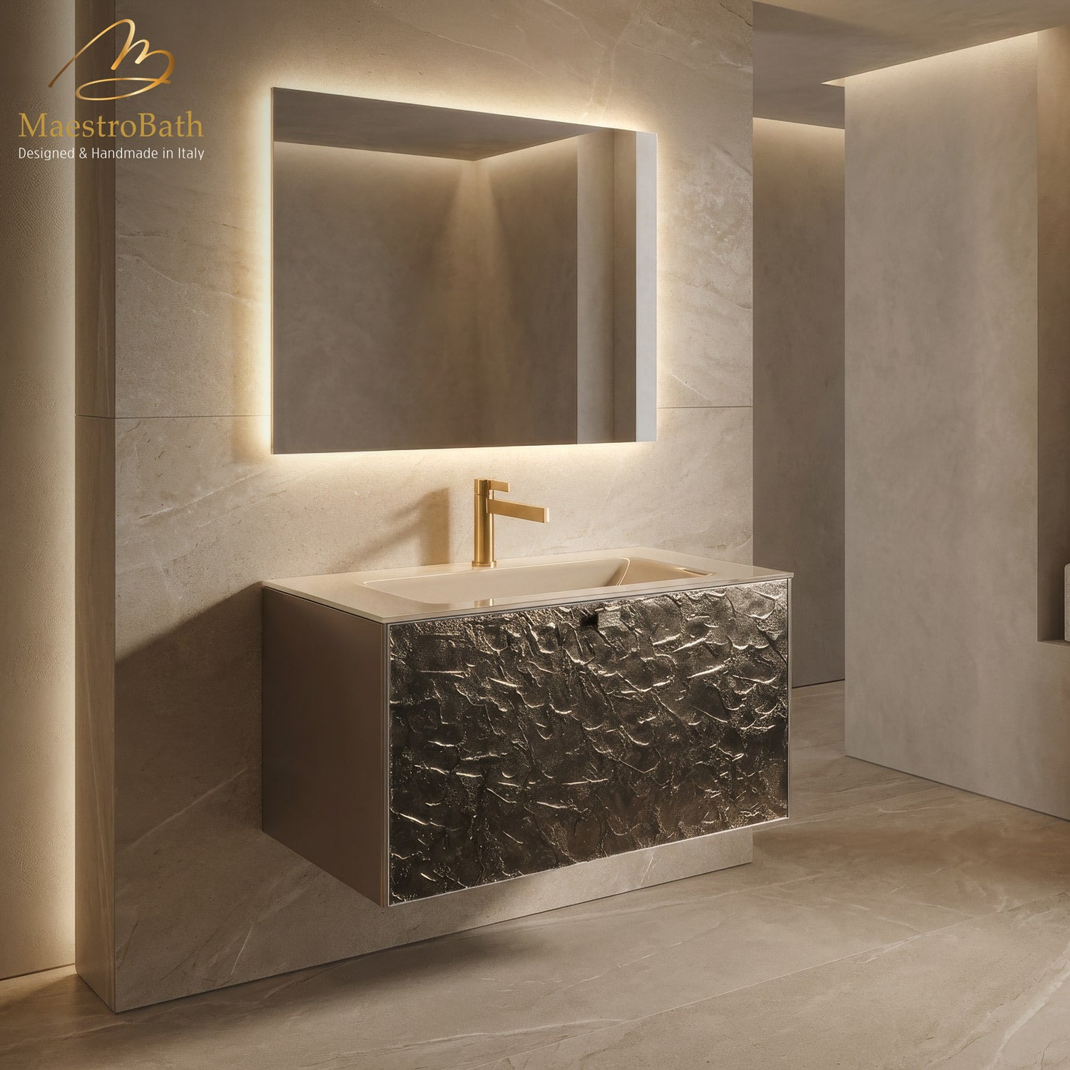 Luxury Murano Crystal Wallmount Bathroom Vanity #Size_32"