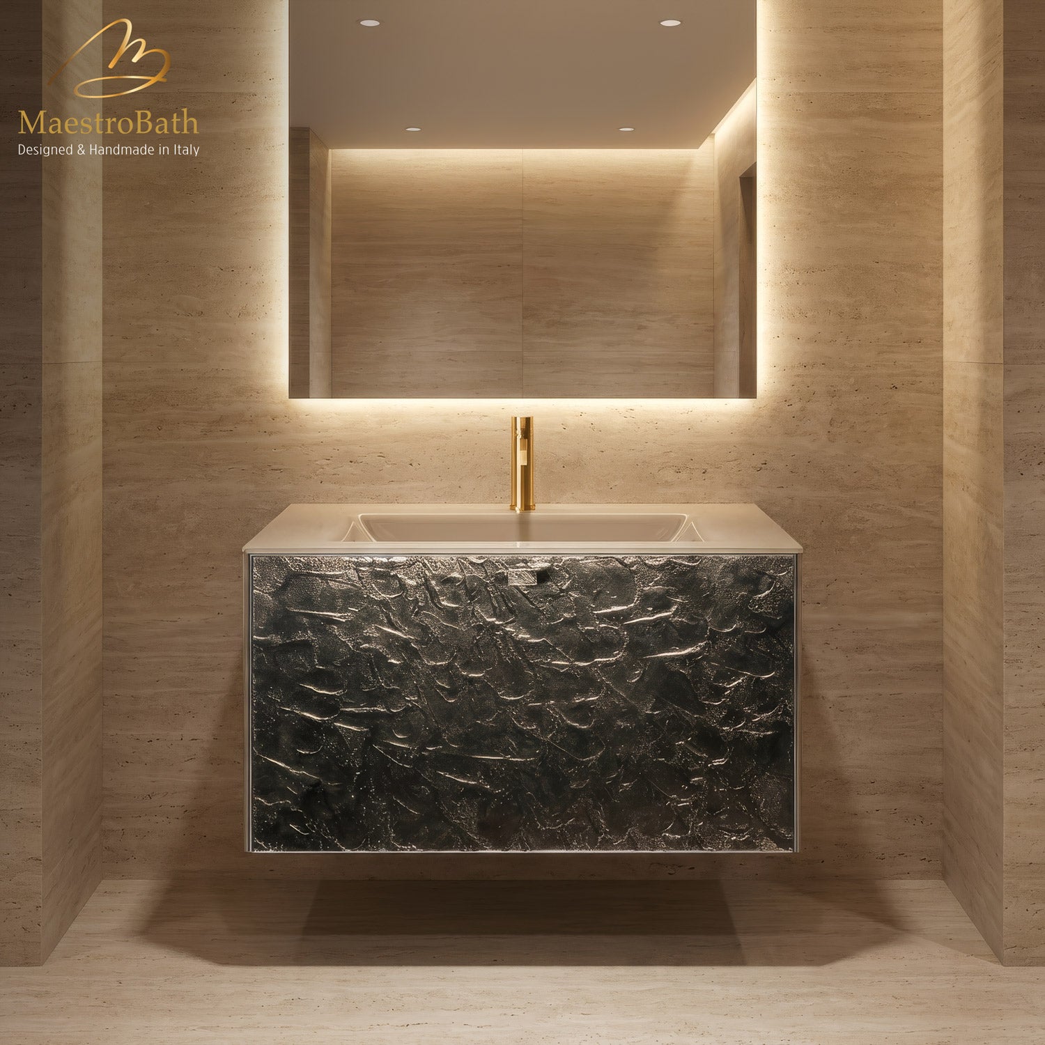 Luxury Murano Crystal Wallmount Bathroom Vanity #Size_32"