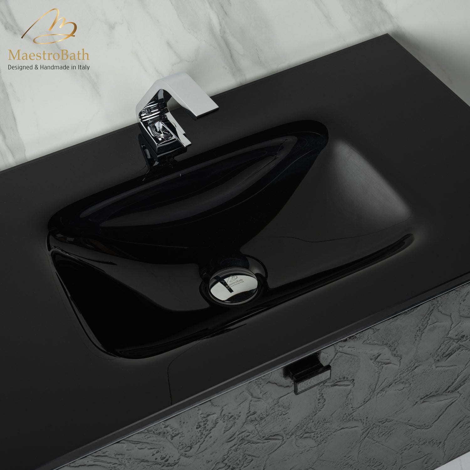 Luxury Murano Crystal Wallmount Bathroom Vanity #color_grey-smoke silver
