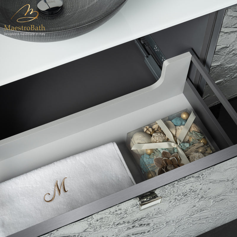 Luxury Murano Glass Wallmount Bathroom Double Vanity