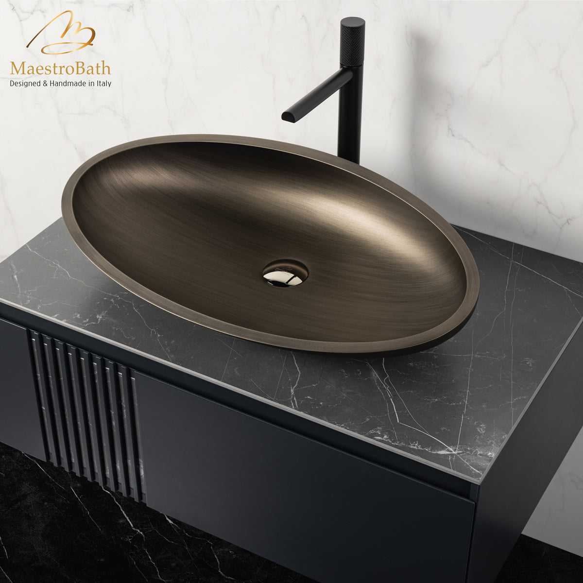 AUX High Bathroom Faucet | Polished Gold #Color_Black