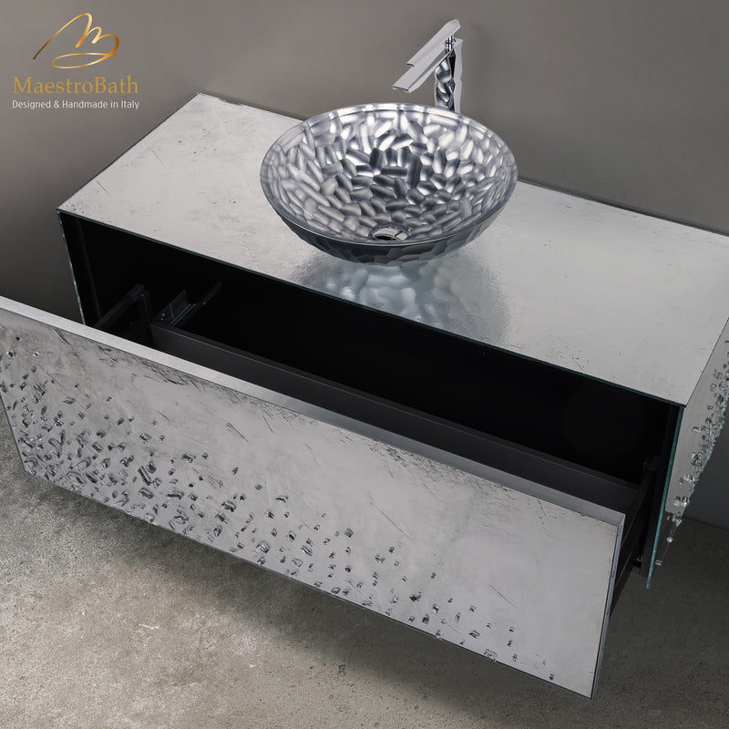 Luxury 48" Crystal Wall-mount Bathroom Vanity