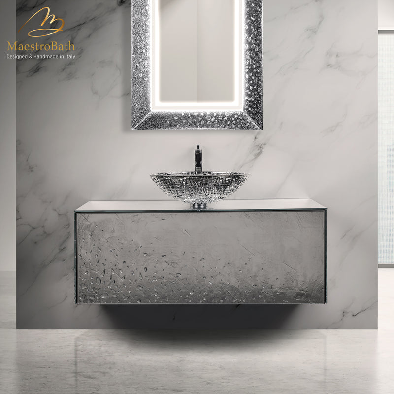 Luxury 48" Crystal Wall-mount Bathroom Vanity