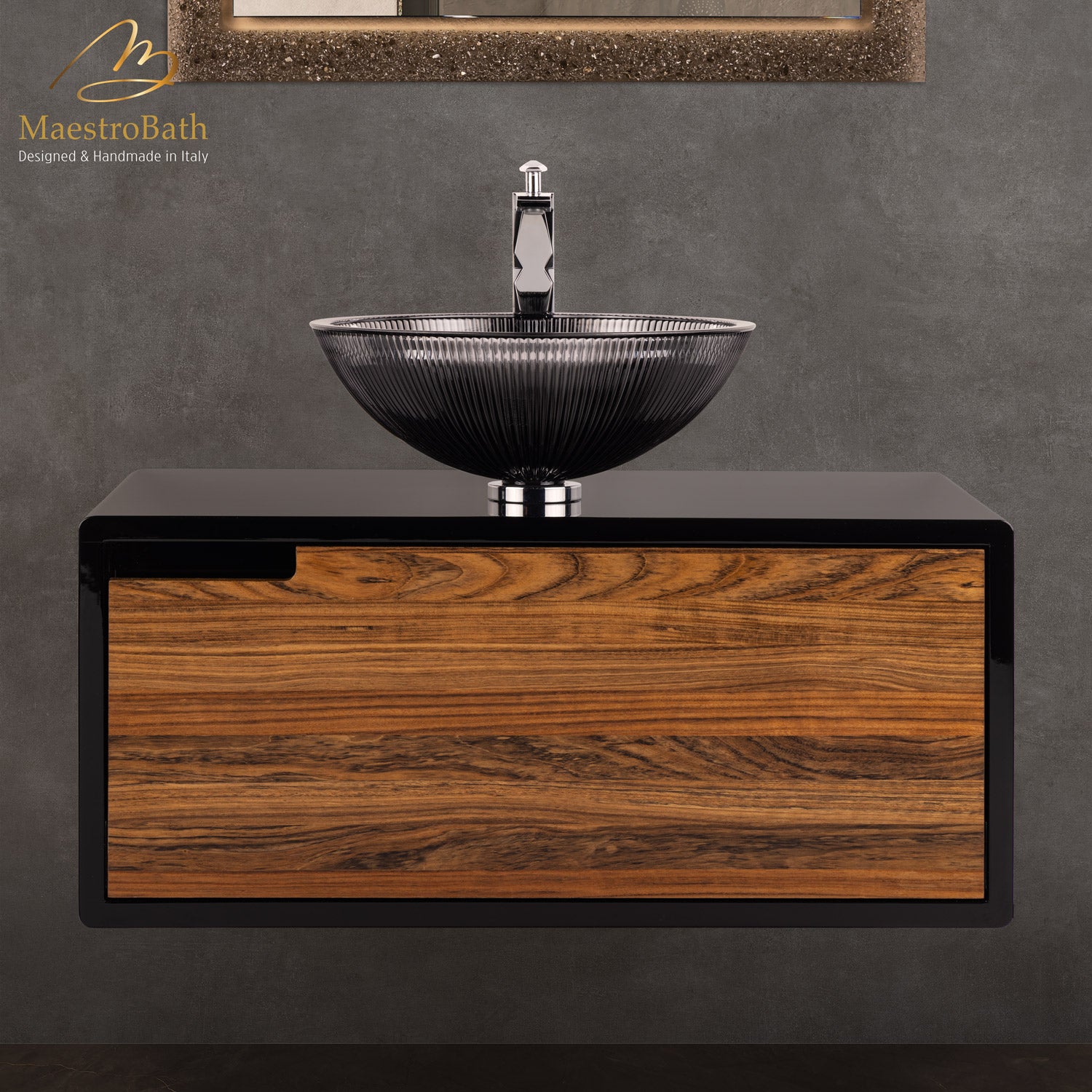 Plisse Luxury Round Vessel Sink #color_black