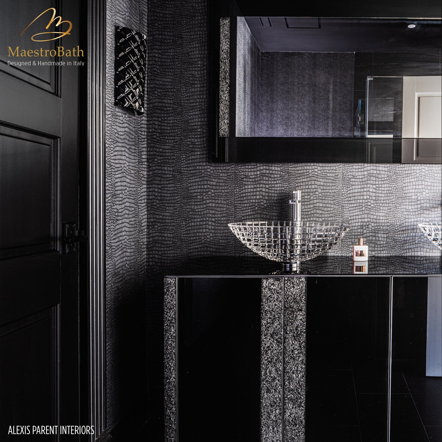 Princess Luxury Crystal Black Double Vanity #color_black