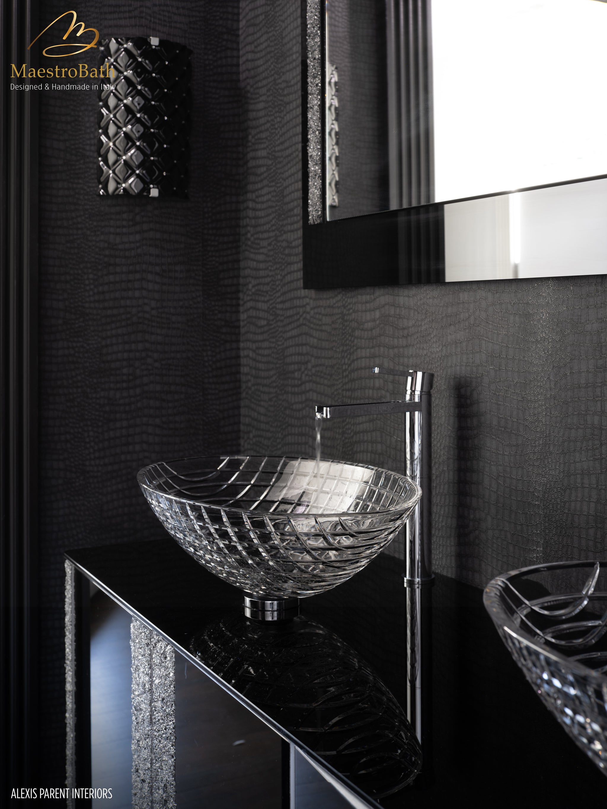Princess Luxury Crystal Black Double Vanity #color_black