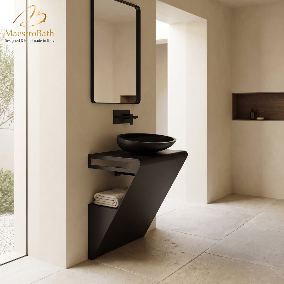 Seven Washstand, luxury Stainless Steel bathroom vanity by MaestroBath