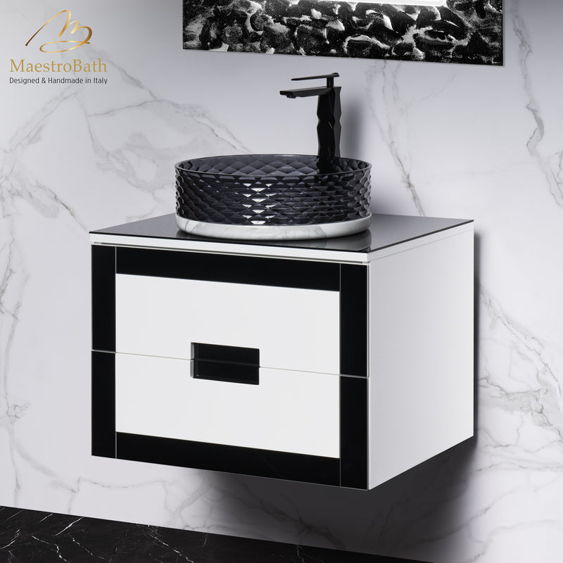 Luxury Bathroom Vanity 24" | Black and White