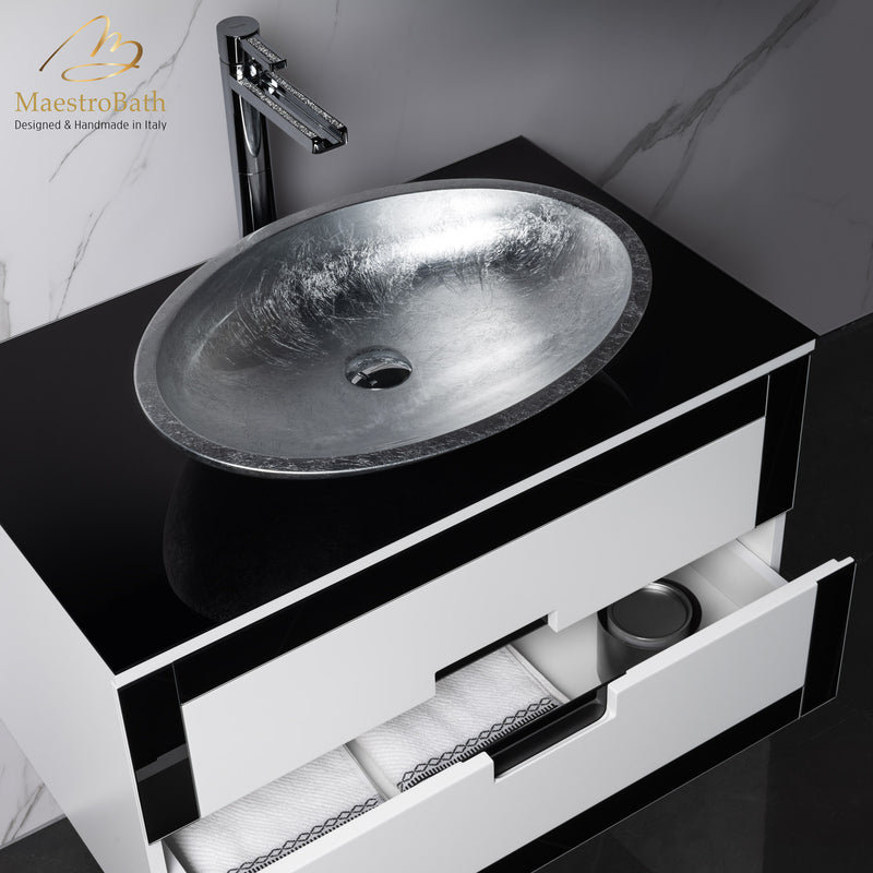Luxury Bathroom Vanity 32" | Black and White