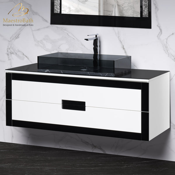 Luxury Bathroom Vanity 48" | Black and White