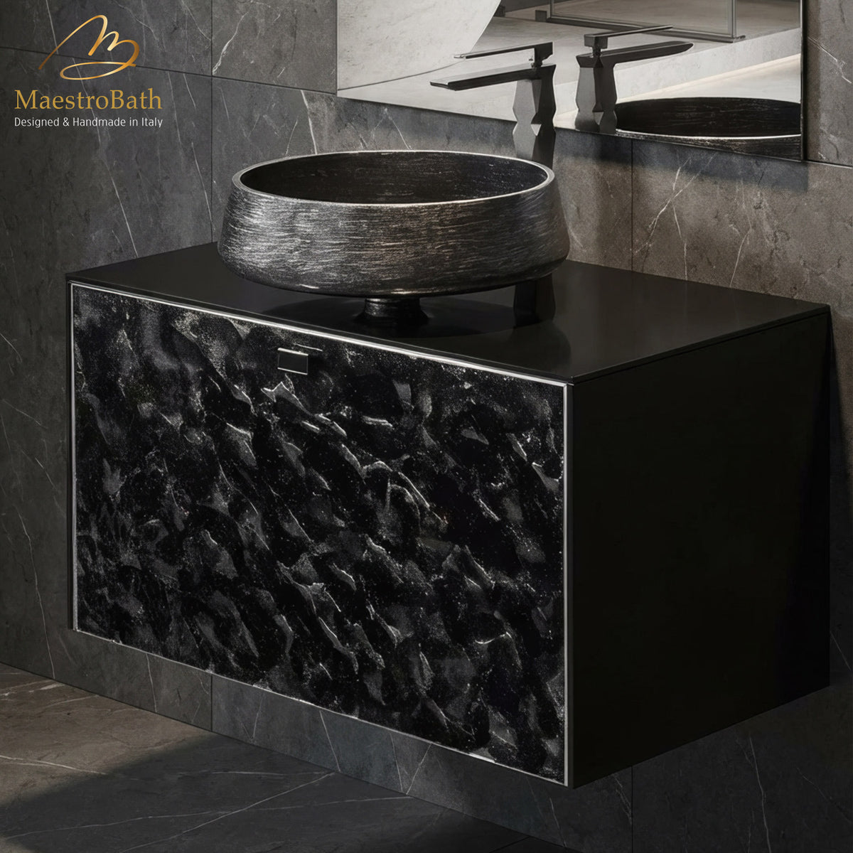 Luxury Murano Crystal Wallmount Bathroom Vanity #Size_32"