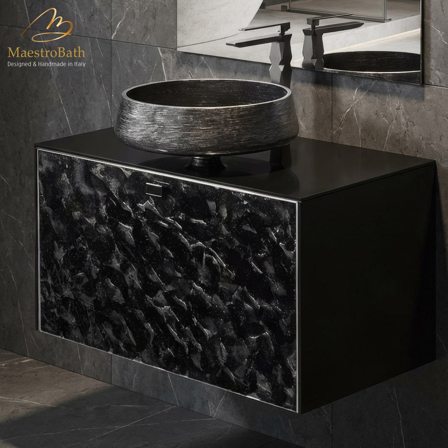 Luxury Murano Crystal Wallmount Bathroom Vanity #Size_32"
