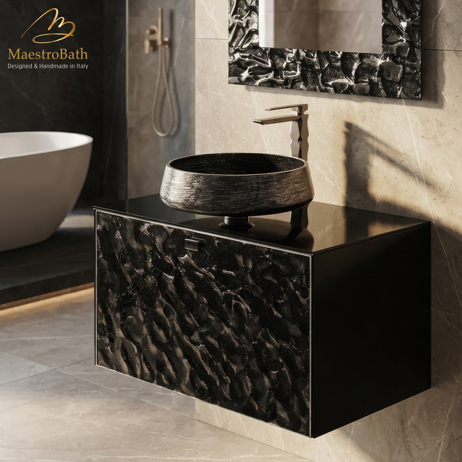 Luxury Murano Crystal Wallmount Bathroom Vanity #Size_32"