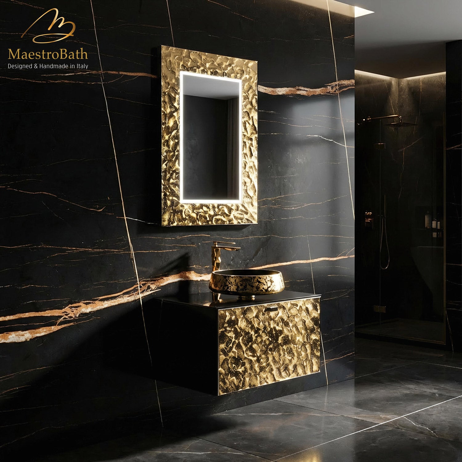 Luxury Murano Crystal Wallmount Bathroom Vanity #Size_32"