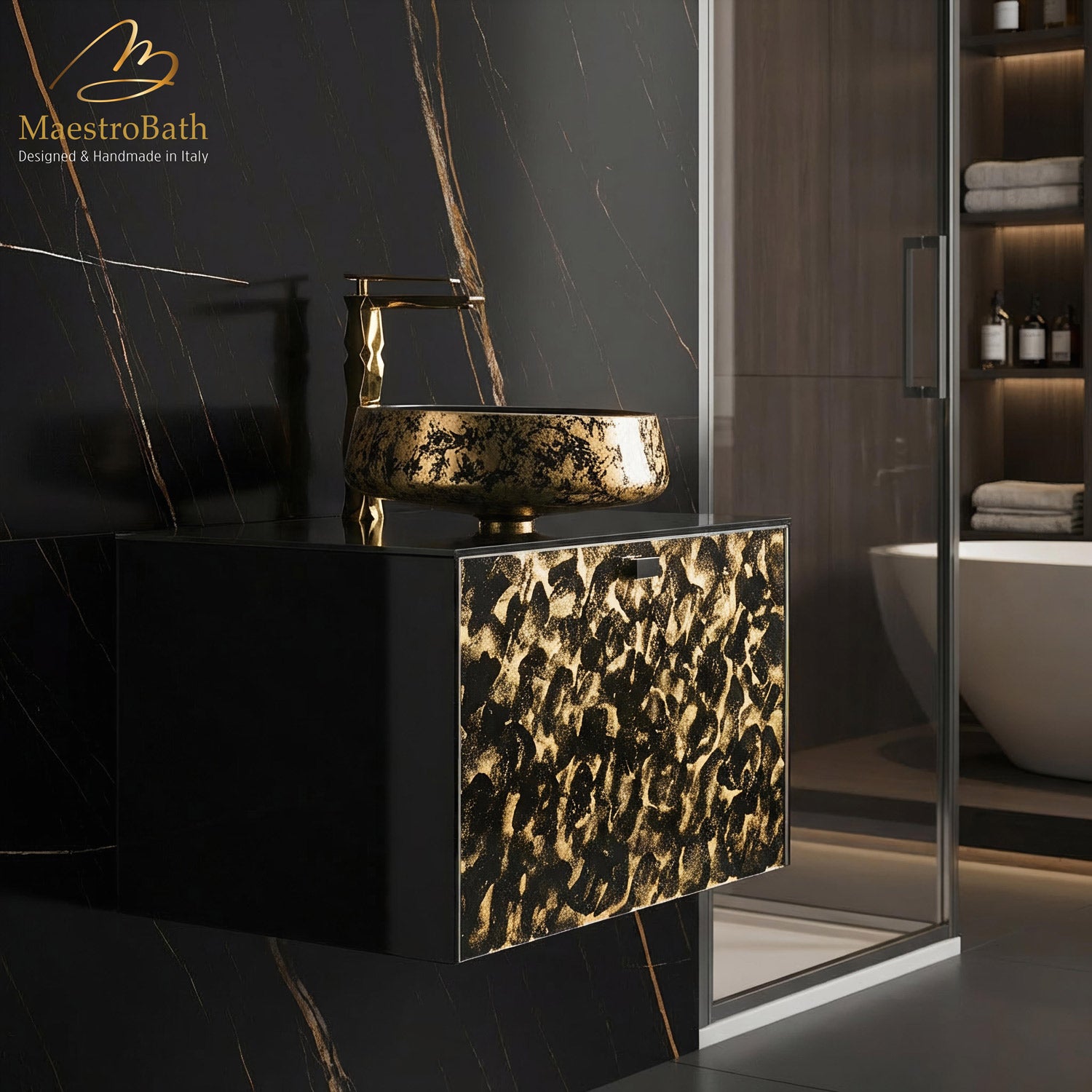 Luxury Murano Crystal Wallmount Bathroom Vanity #Size_32"