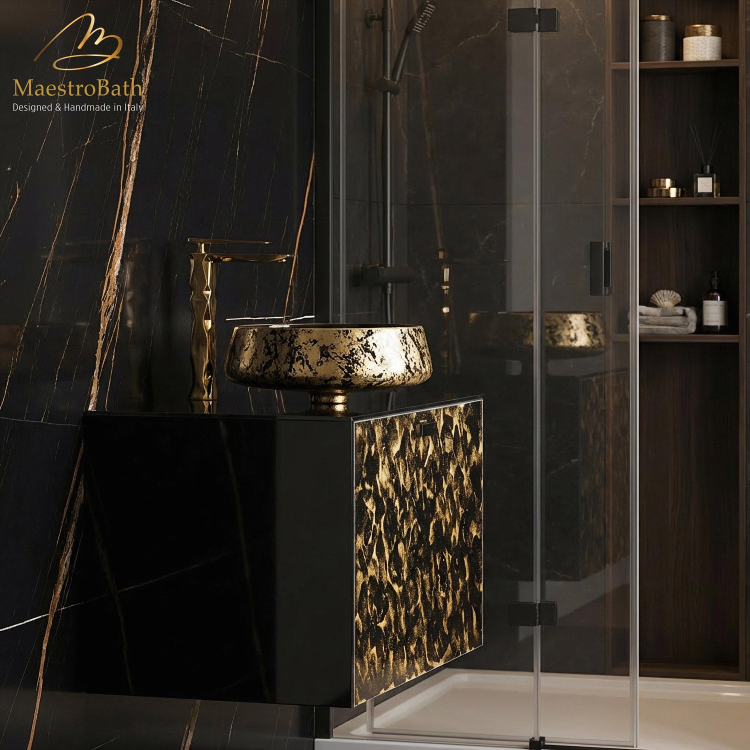 Luxury Murano Crystal Wallmount Bathroom Vanity #Size_32"
